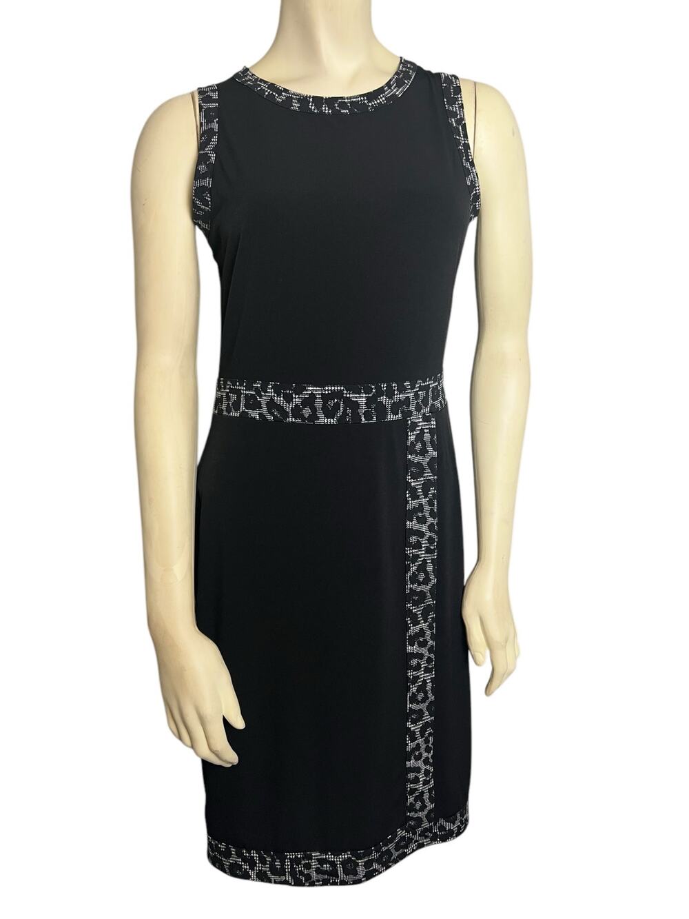 MICHAEL Michael Kors Leopard Border Faux-Wrap Dress Black Womens S Formal Classy